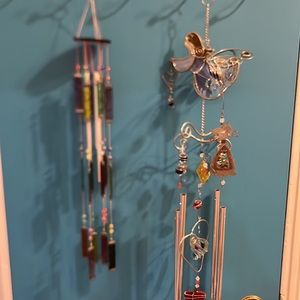 Stained Glass Vintage Wind Chines set of 2 from Estate in the 1970s